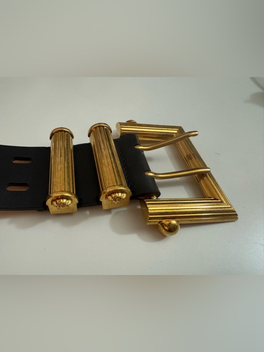Versace Square Buckle Leather Belt - Picture 5 of 9